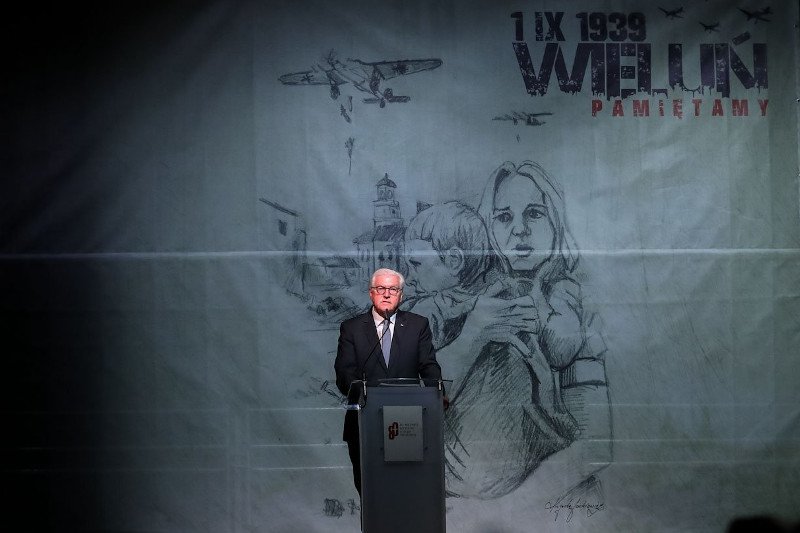 Frank-Walter Steinmeier przyjechał do Wielunia na obchody 80. rocznicy wybuchu II wojny światowej.