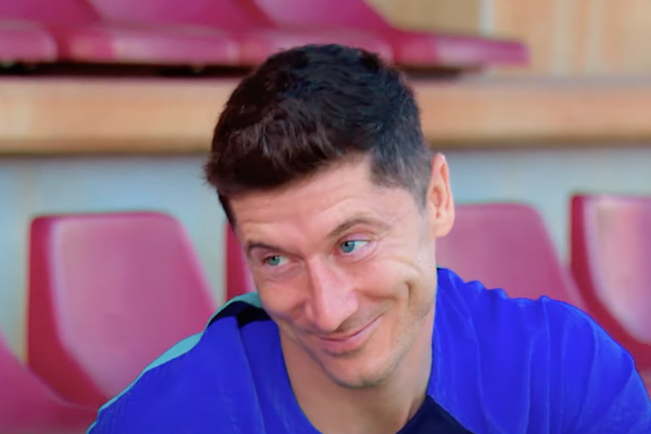 Robert Lewandowski tryskał humorem podczas wyzwania, w którym jego konkuretem był Marc-Andre ter Stegen.