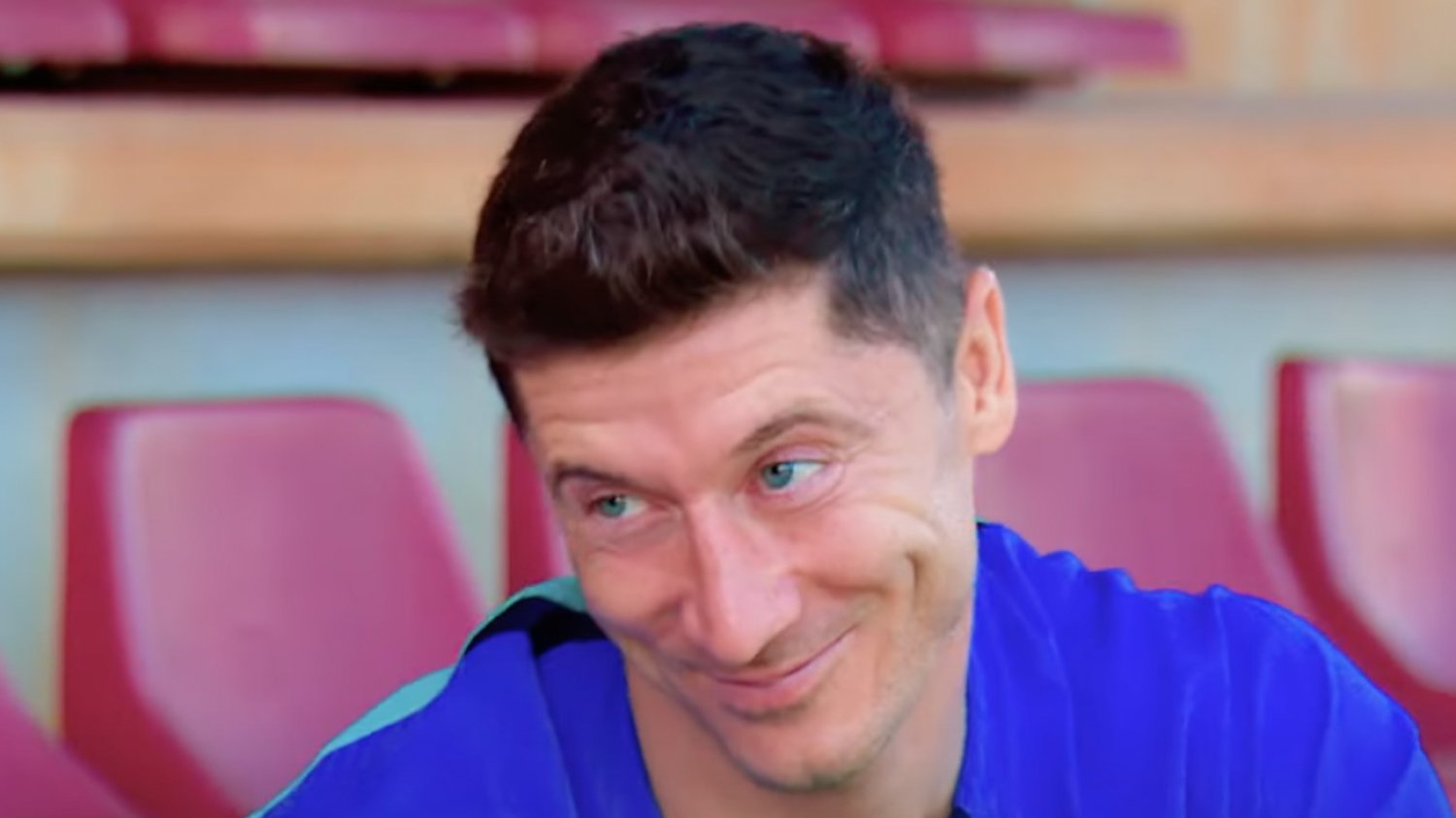 Robert Lewandowski tryskał humorem podczas wyzwania, w którym jego konkuretem był Marc-Andre ter Stegen.