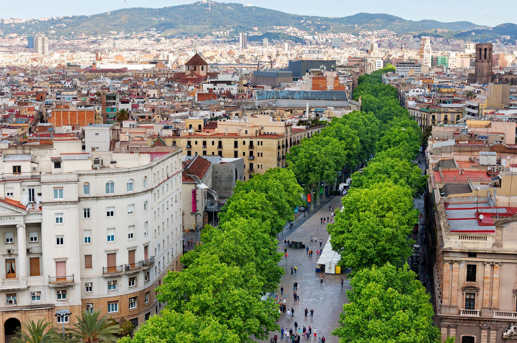 Słynna ulica Las Ramblas w Barceelonie.