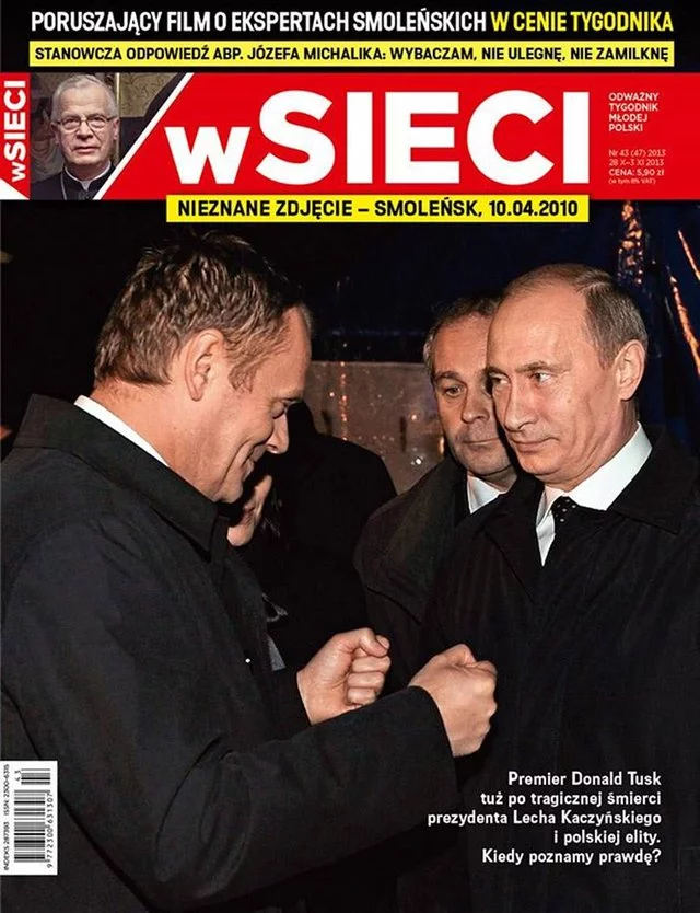 W sieci. Donald Tusk i Władymir Putin w Smoleńsku