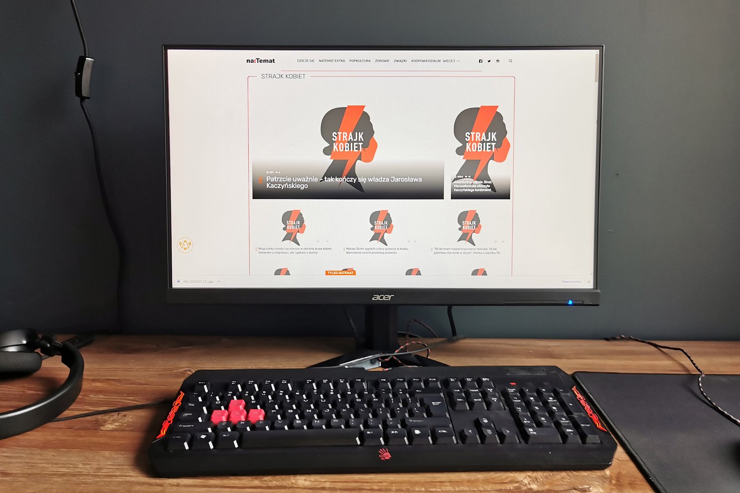 Strona główna naTemat przy okazji strajku kobiet ws. aborcji.