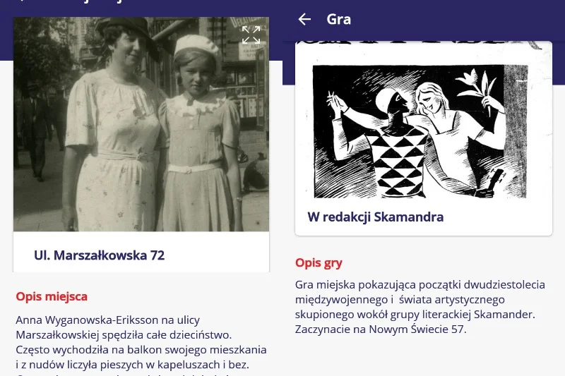 W aplikacji znajdziemy m.in. gry miejskie