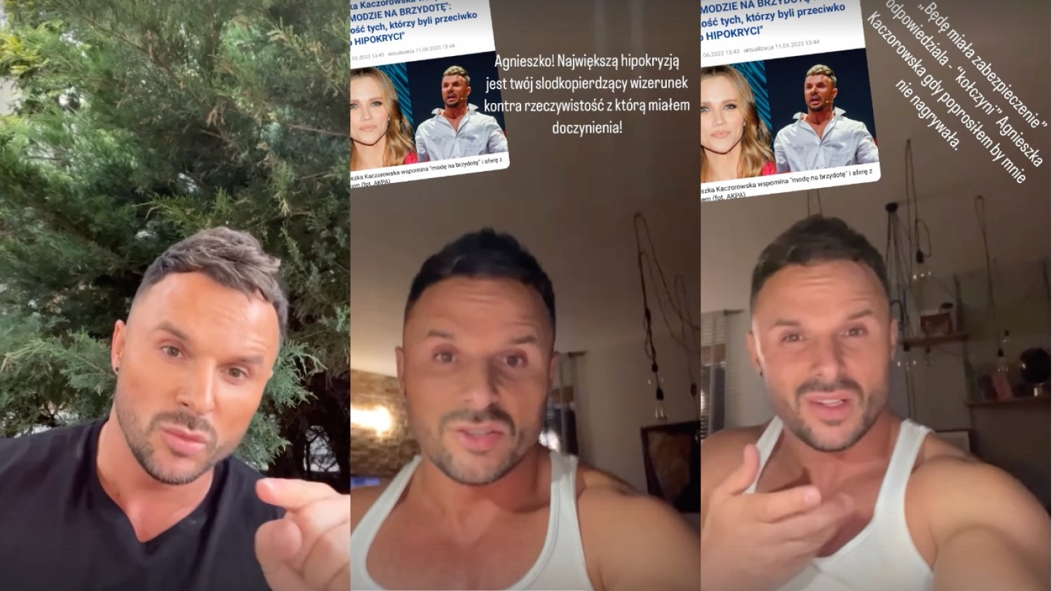 Qczaj uderzył w Kaczorowską. Tancerka komentuje jego relacje na Instagramie