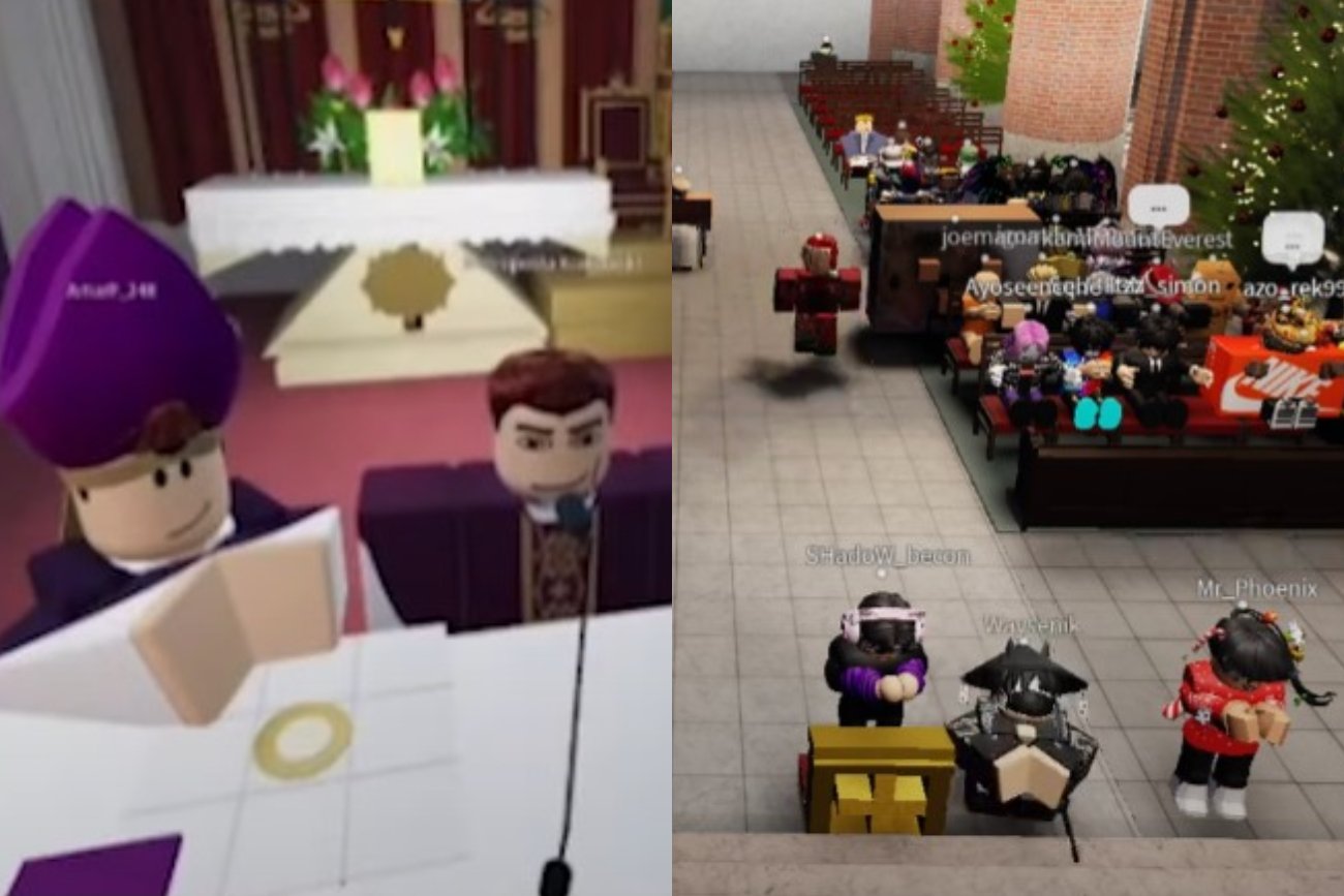 Msze święte w Robloksie robią furorę w internecie (TikTok). Msze święte w Robloksie robią furorę w internecie (TikTok).
