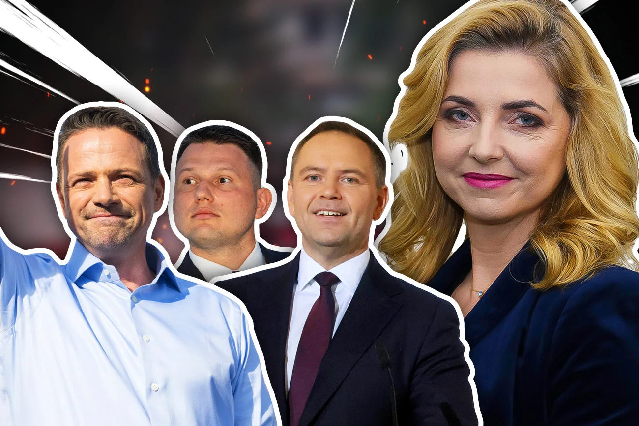 Od lewej: Rafał Trzaskowski, Sławomir Mentzen, Karol Nawrocki, Anna Siewierska.