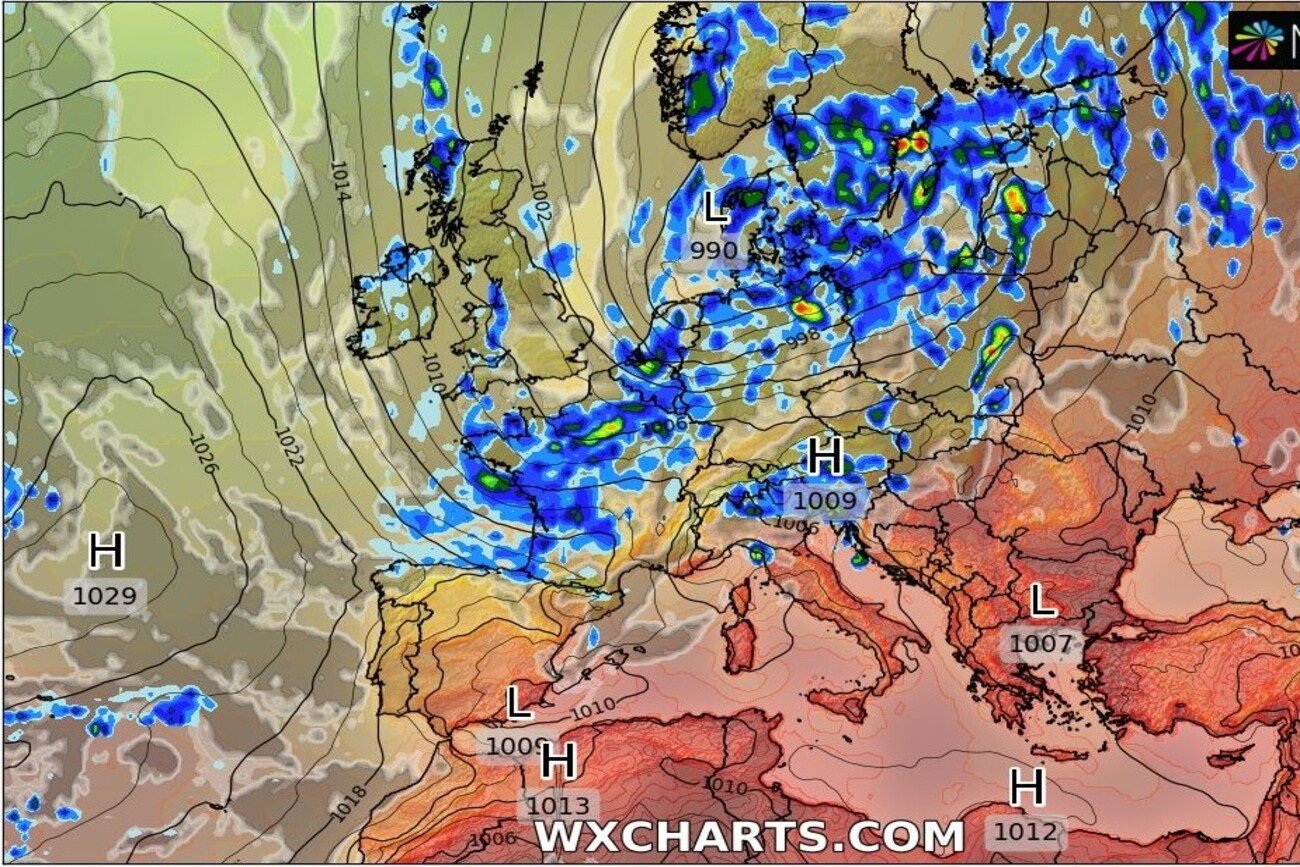 Front atmosferyczny nad Europą.