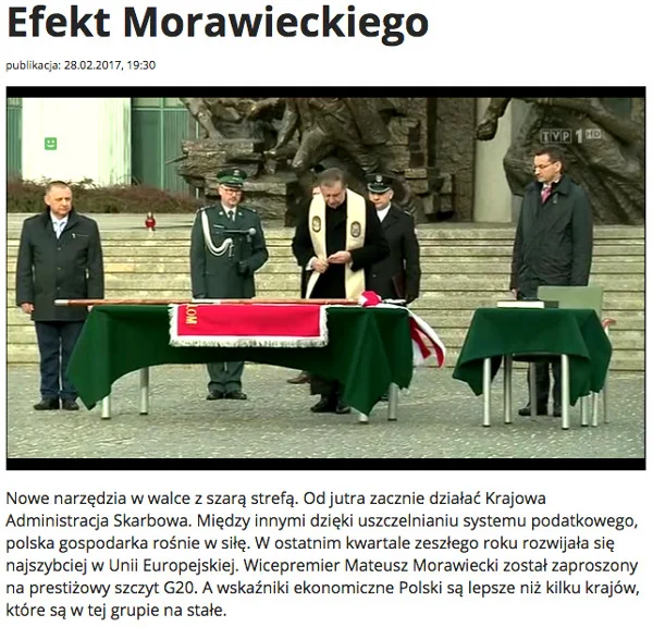 "Wiadomości" TVP mówią o "efekcie Morawieckiego".