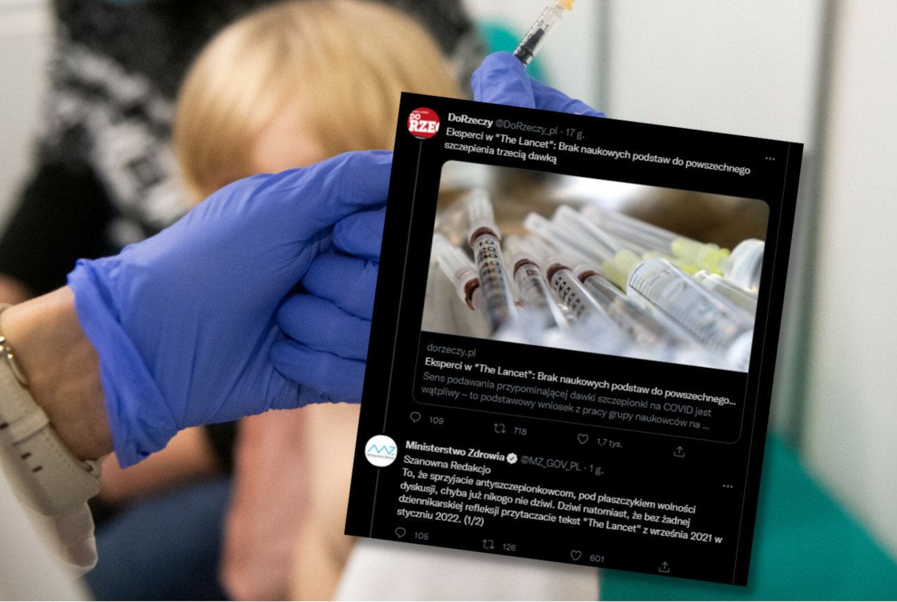 MZ krytykuje "Do Rzeczy" za tekst o trzeciej dawce szczepionki na COVID-19.