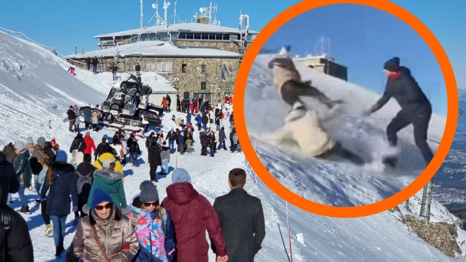 Szaleństwo w Tatrach. Tak się "bawią" na Kasprowym Wierchu Na Kasprowym Wierchu urządzają sobie zjazdy i tratują innych turystów