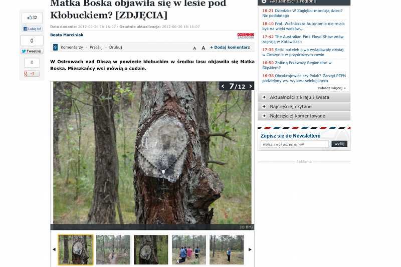 W lokalnych mediach co jakiś czas pojawiają się doniesienia o cudownych objawieniach