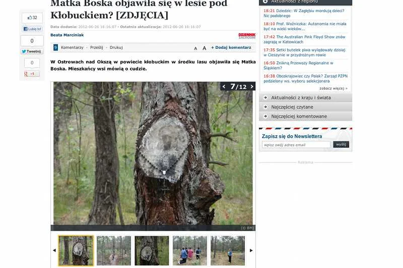 W lokalnych mediach co jakiś czas pojawiają się doniesienia o cudownych objawieniach