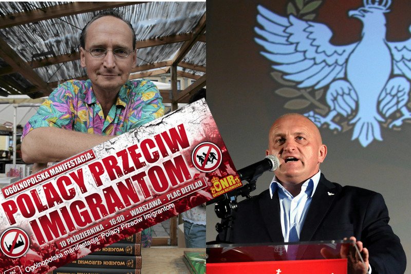Wojciech Cejrowski i Marian Kowalski zapraszają na marsz antyimigracyjny na swoich profilach na Facebooku.