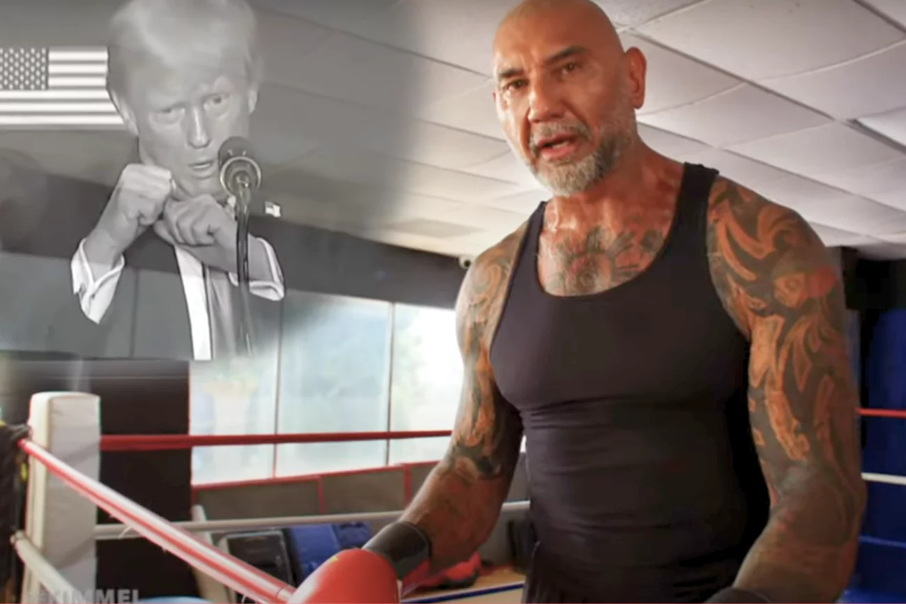 Dave Bautista, Donald Trump, Jimmy Kimmel Dave Bautista, Donald Trump, Jimmy Kimmel