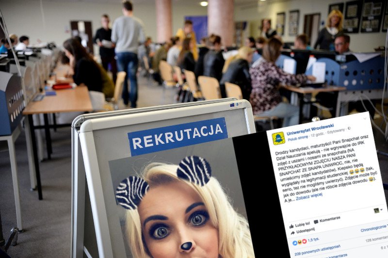 Zdjęcia ze snapchata w dokumentach wysyłanych na wyższą uczelnię? Okazuje się, ze dla kandydatów to żaden problem...