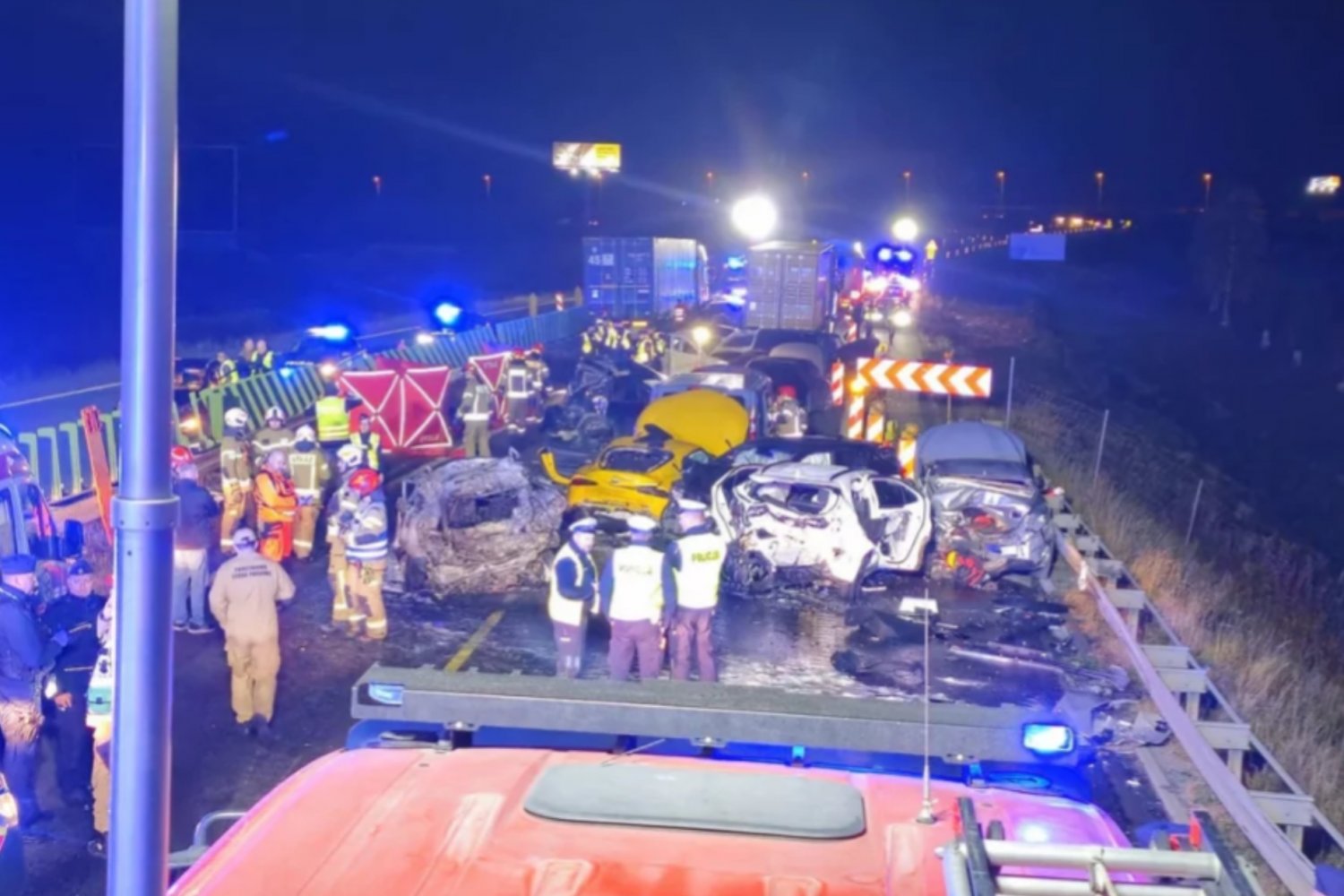 Miejsce wypadku na S7.