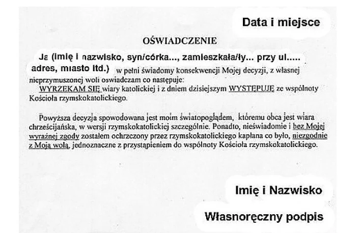 Apostazja — co to? Jak dokonać wystąpienia z Kościoła? [PROCEDURA, WZORY]