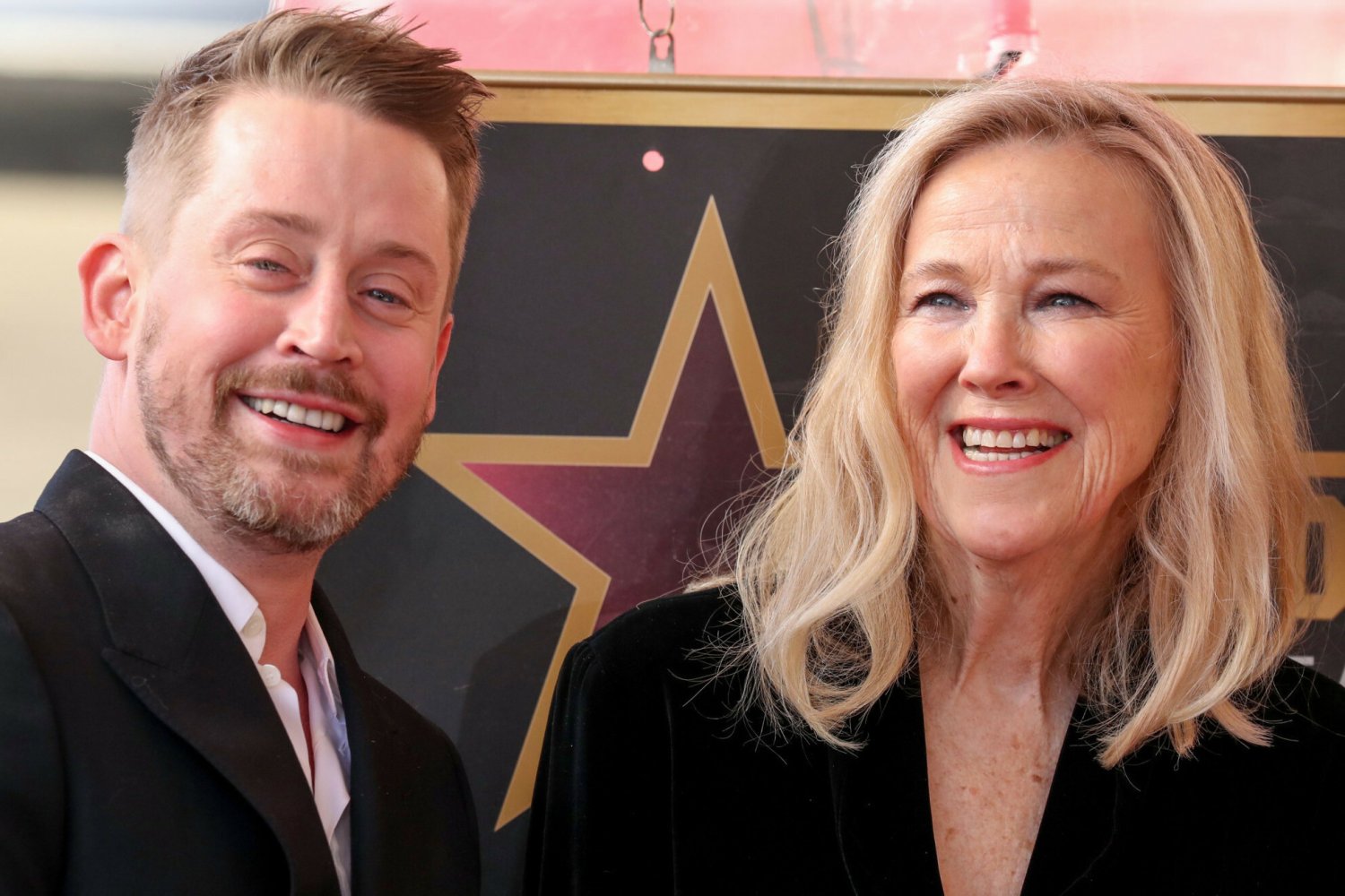 Macaulay Culkin i Catherine O'Hara, gwiazda w Alei Gwiazd w Hollywood Macaulay Culkin, Hollywood Walk of Fame Macaulay Culkin i Catherine O'Hara