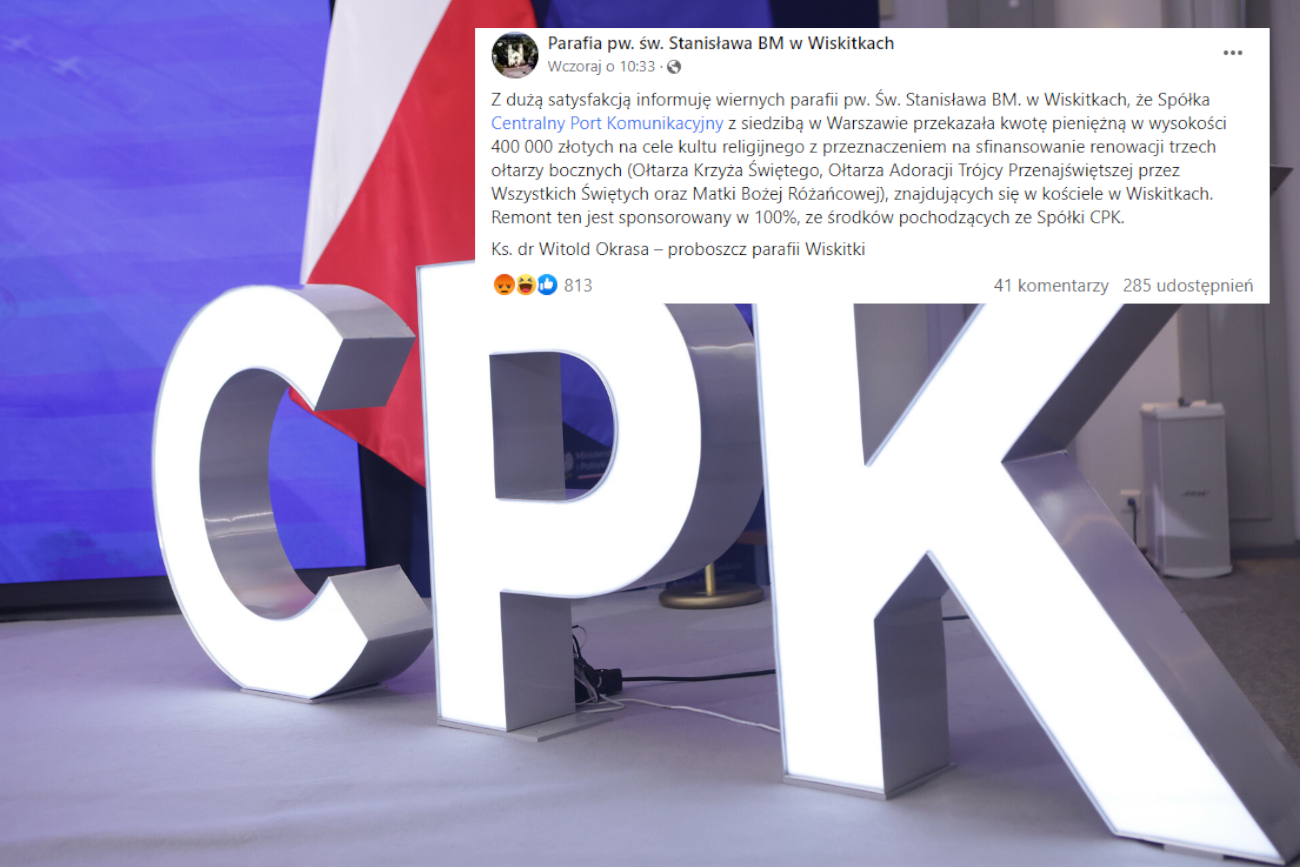 CPK zafundowało kosztowny...remont kościoła. Internauci nie kryją oburzenia