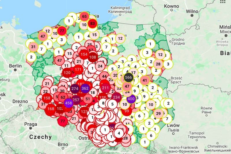 Koronawirus w Polsce, stan na 18 maja 2020.