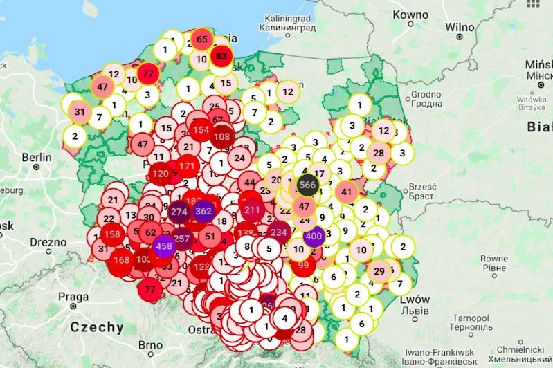 Koronawirus w Polsce, stan na 18 maja 2020.