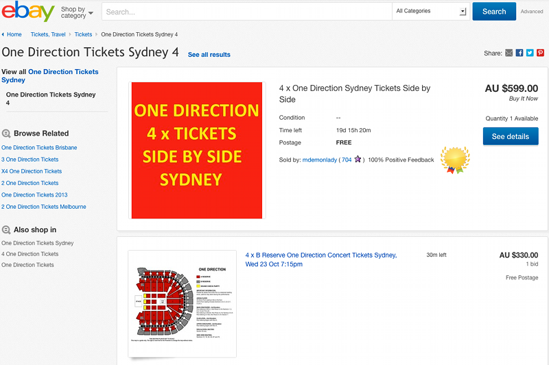 Bilety na koncert One Direction już na aukcji