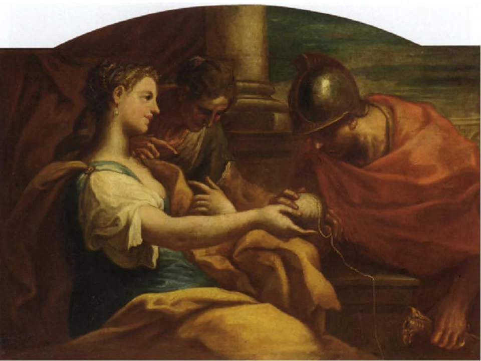Ilustracja mitu o nici Ariadny