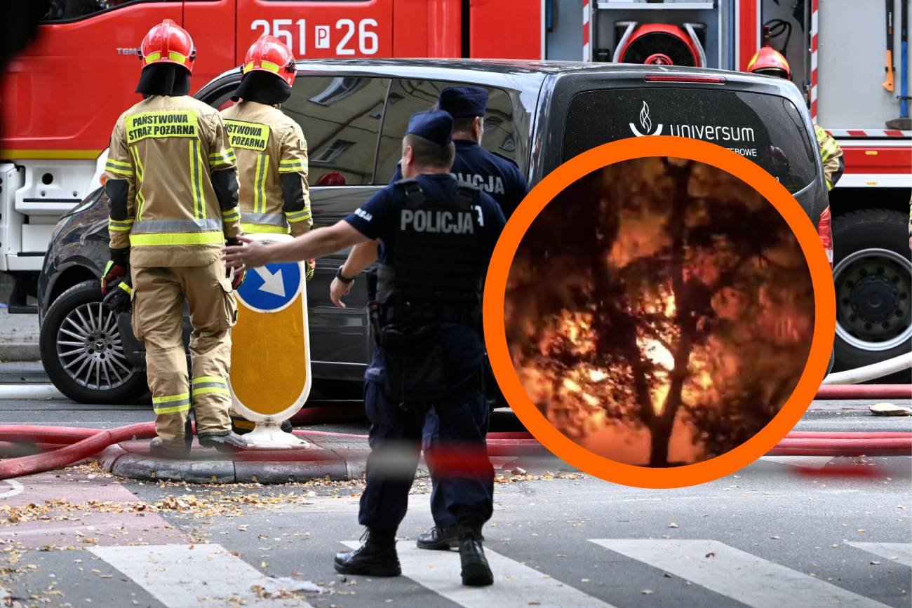 Pożar kamienicy w Poznaniu. Uchwycono moment wybuchu.