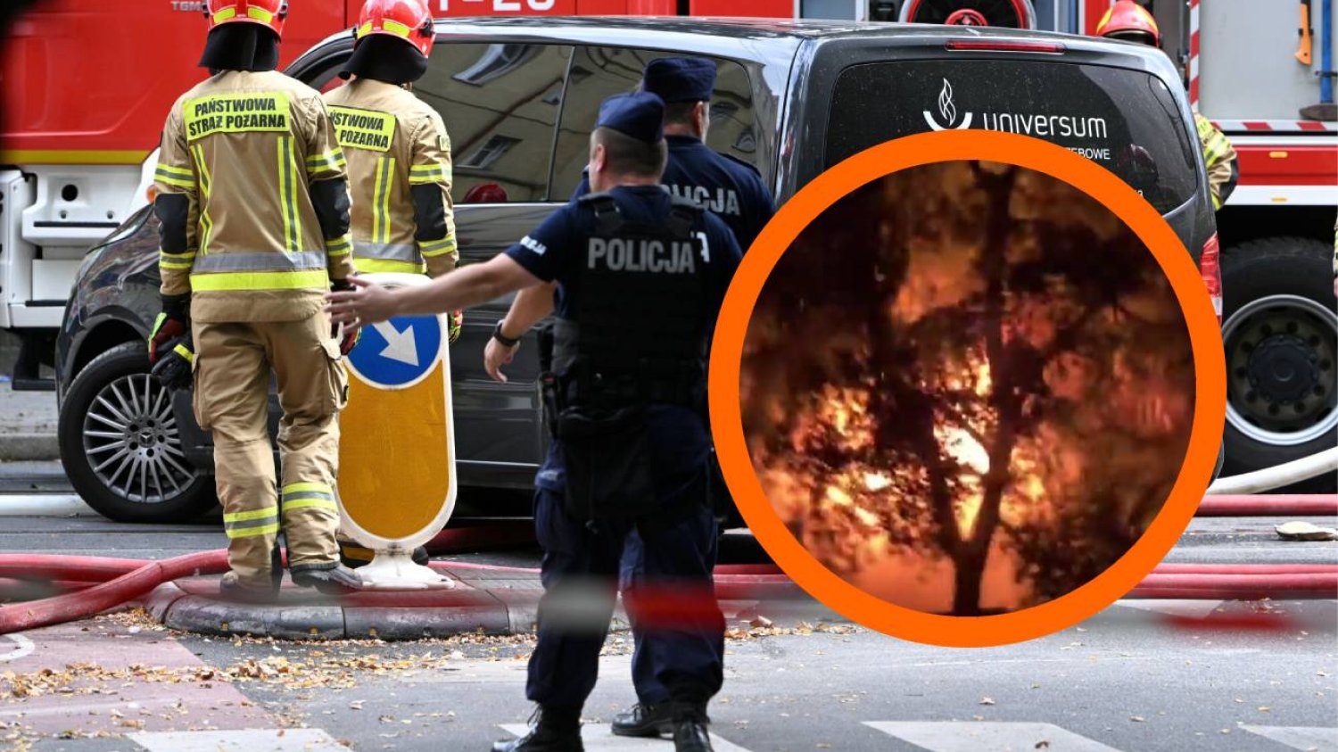 Pożar kamienicy w Poznaniu. Uchwycono moment wybuchu.