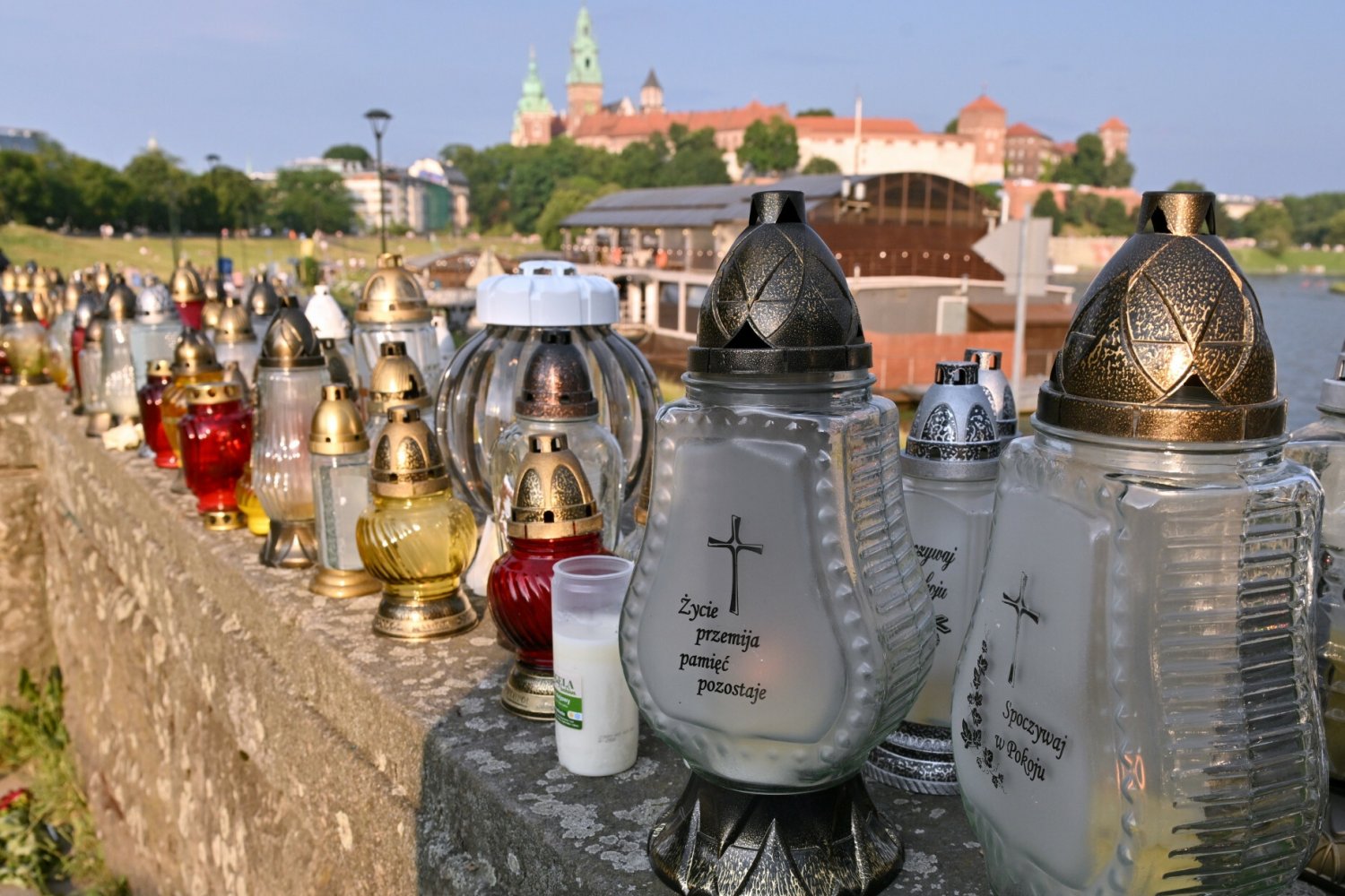 Miejsce wypadku na moście w Krakowie.