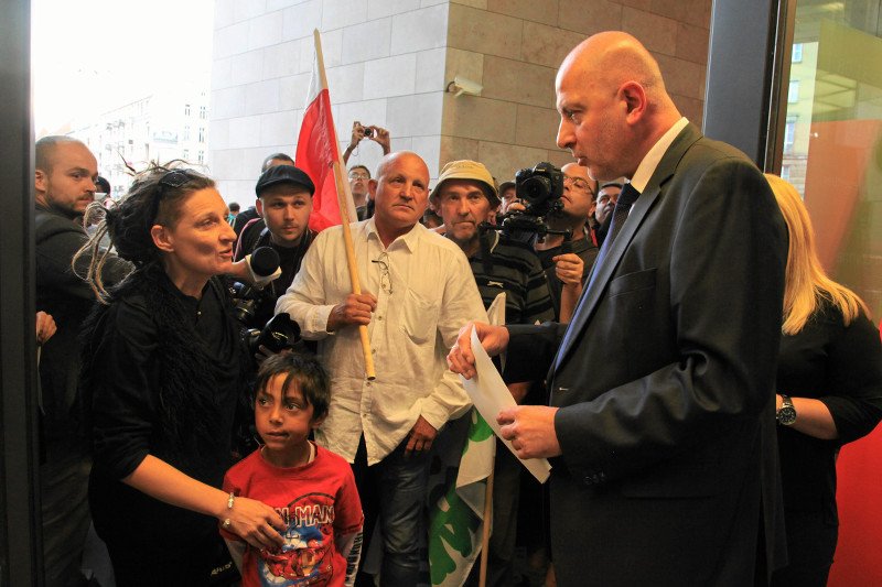 Romowie protestowali przy okazji spotkania premier Kopacz we Wrocławiu