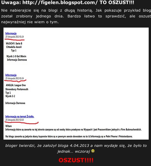 Skarga na jednego z mniej uważnych oszustów