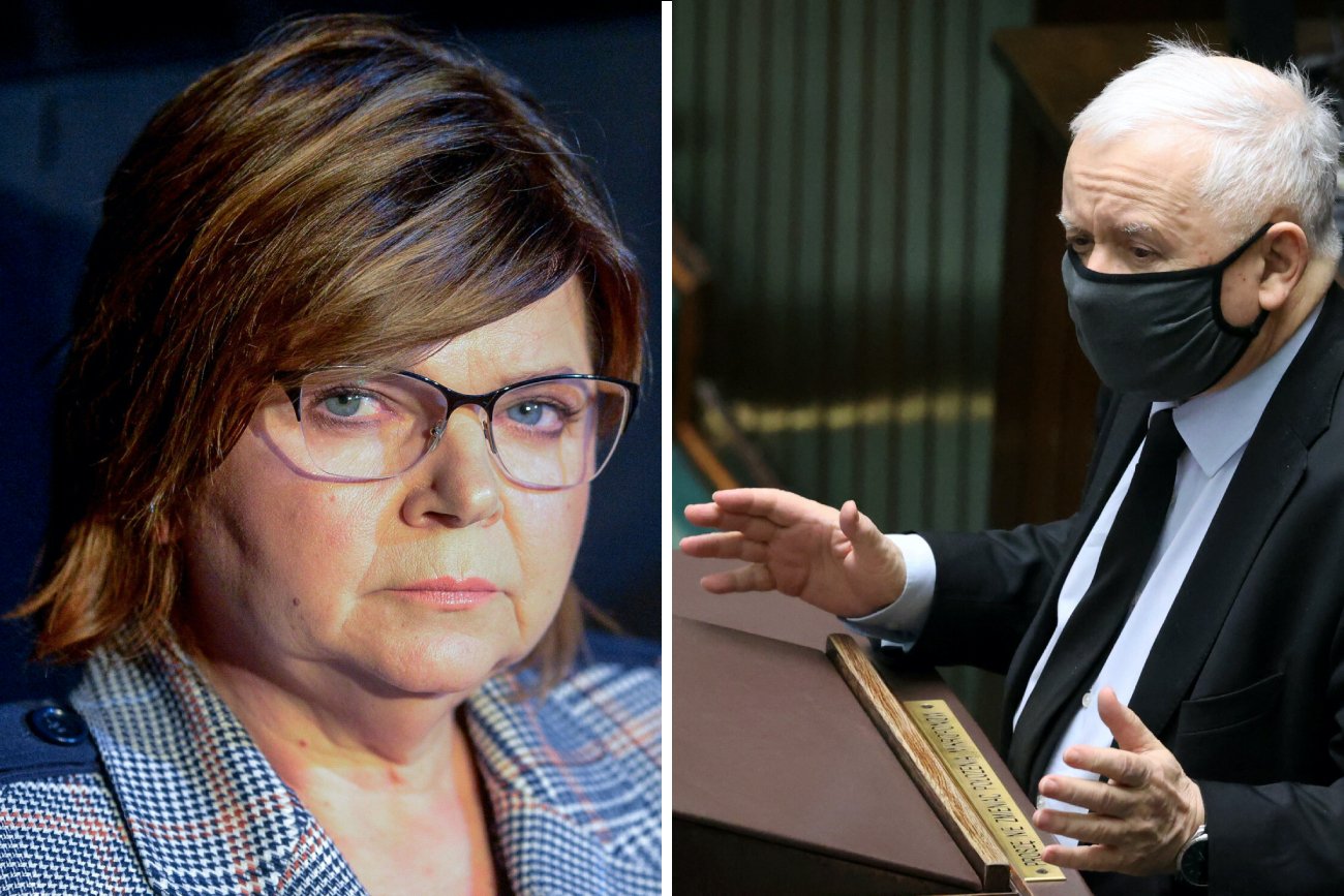 Izabela Leszczyna i Jarosław Kaczyński.