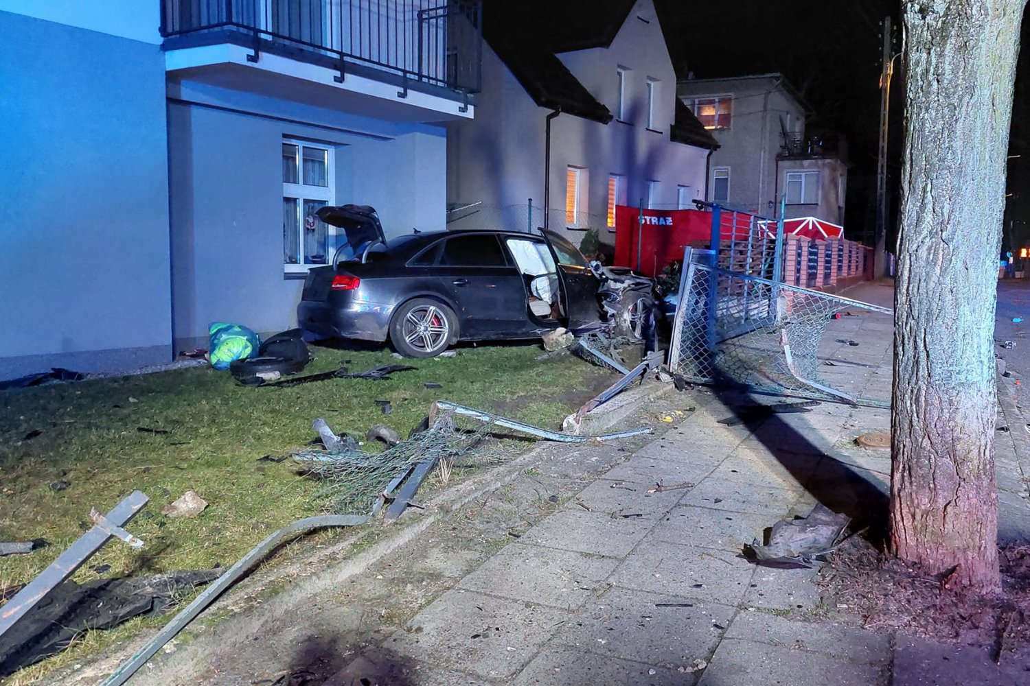 Zdjęcie z miejsca tragicznego wypadku w Międzyzdrojach.