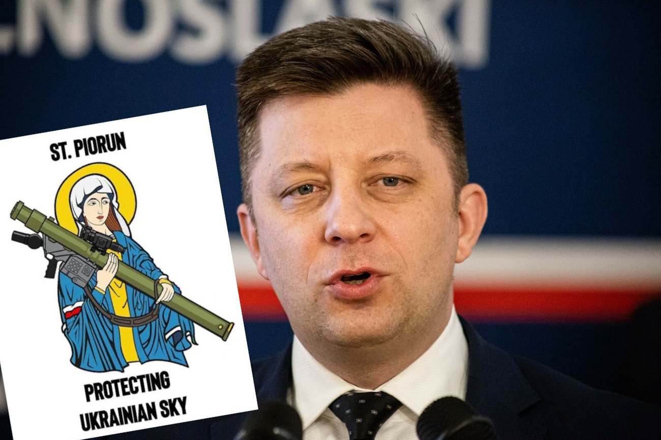 Michał Dworczyk opublikował wojenną grafikę z Matką Boską.