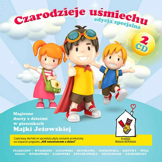 Okładka płyty Czarodzieje Uśmiechu, dostępnej w Empikach. Całkowity koszt z jej sprzedaży, przeznaczony jest na cele charytatywne