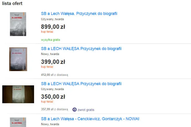 Szokujące ceny hitu o Wałęsie