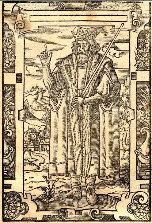 Piast, ilustracja z dzieła ks. Jana Głuchowskiego, Icones książąt i królów polskich, 1605.