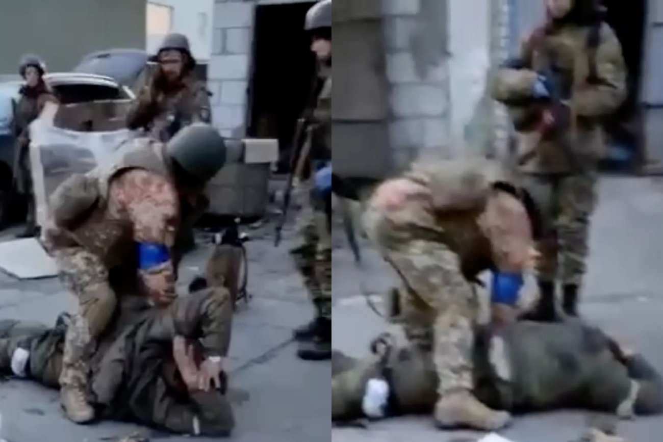 Bulwersujące nagranie z Małej Rohani pod Charkowem budzi obawy, iż Ukraińcy dopuszczają się zbrodni wojennych na rosyjskich jeńcach.