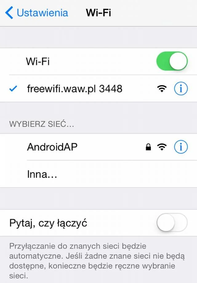 Darmowy internet w komunikacji miejskiej, Warszawa