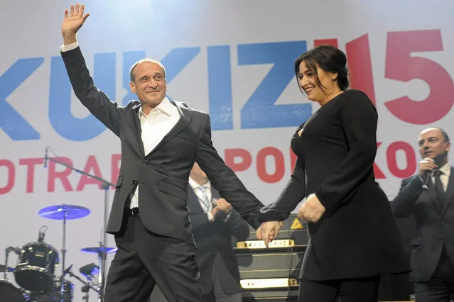 Kukiz podczas wieczoru wyborczego