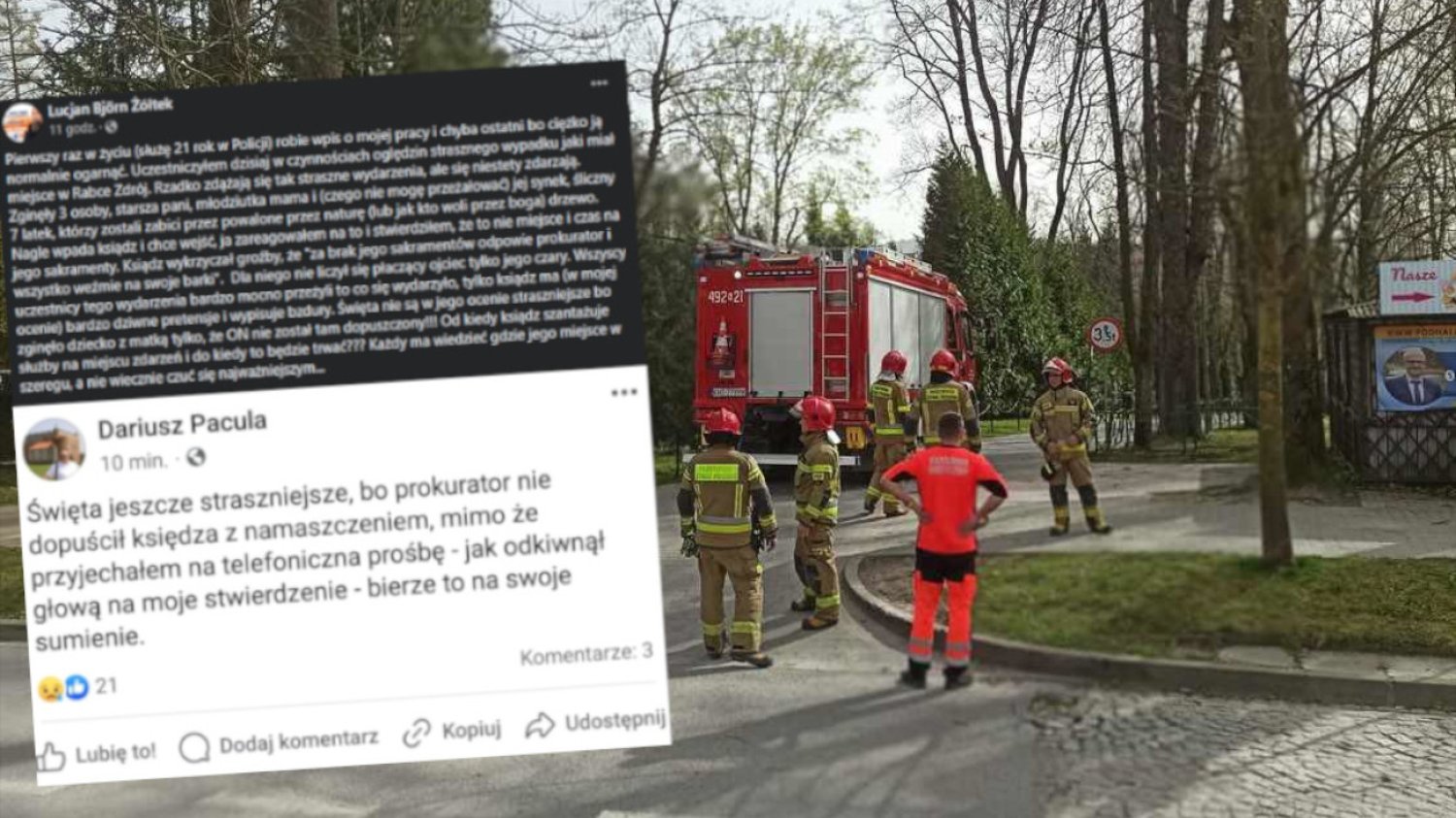Rodzina zginęła w wichurze w Rabce-Zdroju. Szokujące zachowanie księdza