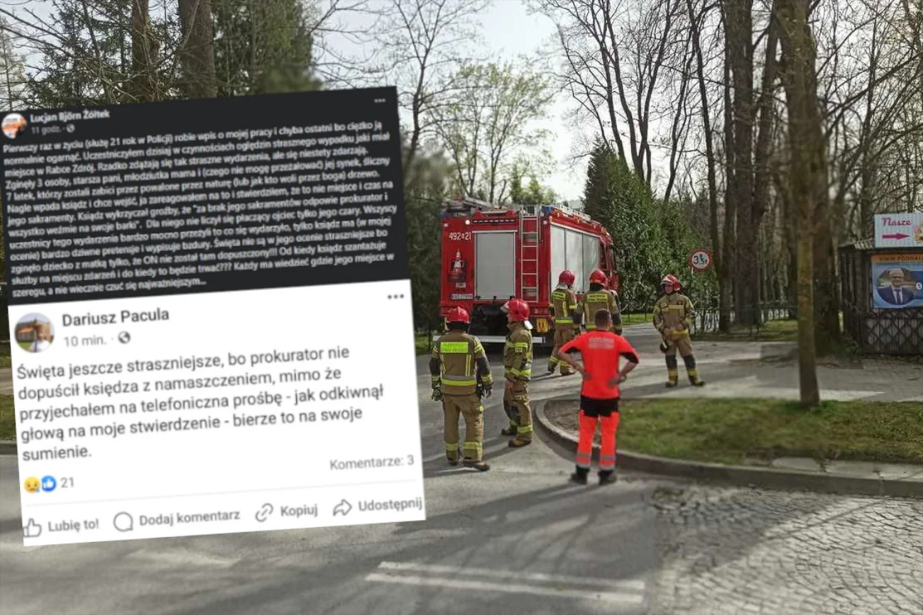 Rodzina zginęła w wichurze w Rabce-Zdroju. Szokujące zachowanie księdza