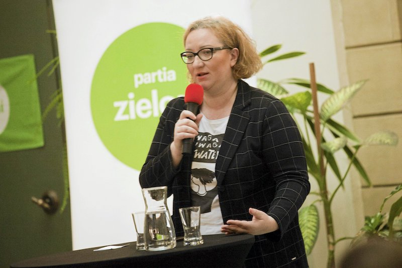 Marta Lempart, liderka Ogólnopolskiego Strajku Kobiet, podczas XIII Kongresu Partii Zieloni (18.01.2020).