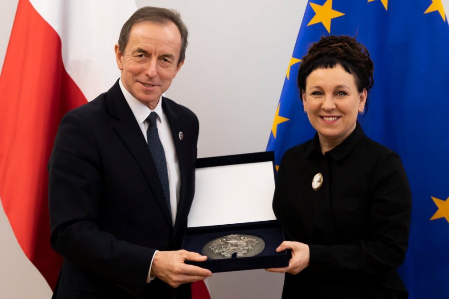 Tomasz Grodzki spotkał się z noblistką Olgą Tokarczuk.