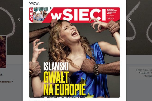 Mocna okładka tygodnika braci Karnowskich.