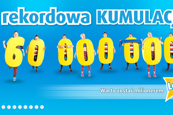W rekordowej kumulacji Lotto zwycięzca może wygrać 60 milionów złotych