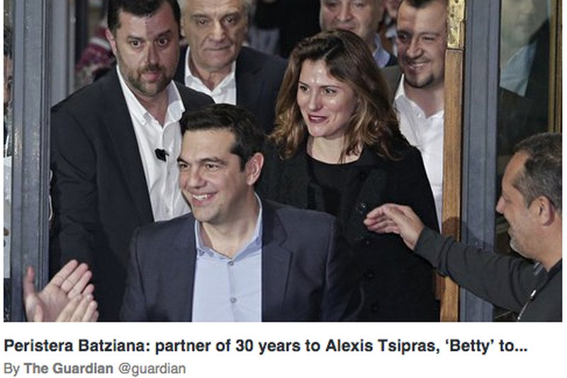 Peristera "Betty" Batziana ma, zdaniem wielu, ogromny wpływ na działania i decyzje nowego premiera Grecji.