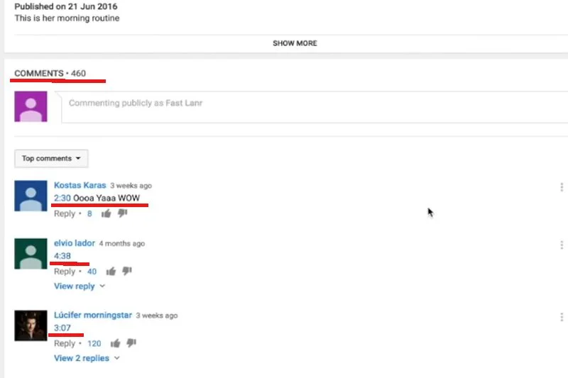 Oto przykład komentarzy pedofilskich spod jednego z filmików na YouTube.