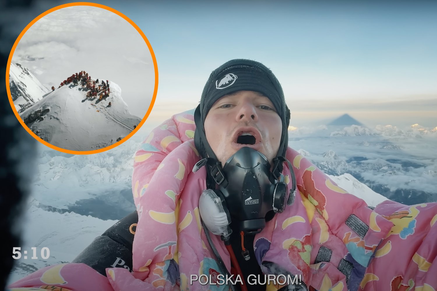 Kuba "Patec" Patecki podczas wejścia na szczyt Mount Everest.